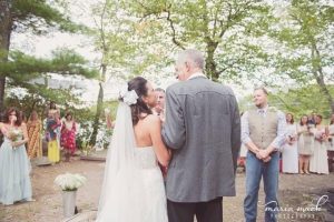 wedding bride embraces father