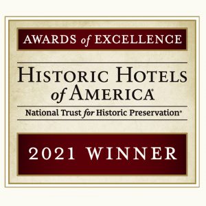 Historic Hotels of America 2021 Historic Hotels Awards Of Excellence Winner Logo