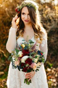 wedding bride with florals